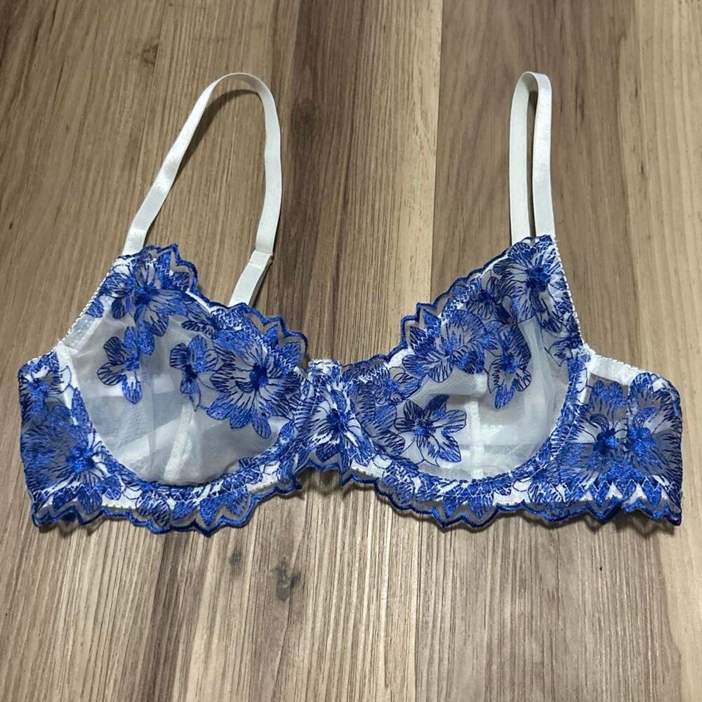 Unbranded Women's Blue and White Bra